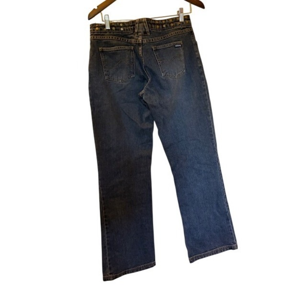 Billabong Original Vintage Studded Dark Wash Straight Leg Denim Jeans Women 7 - Picture 5 of 8